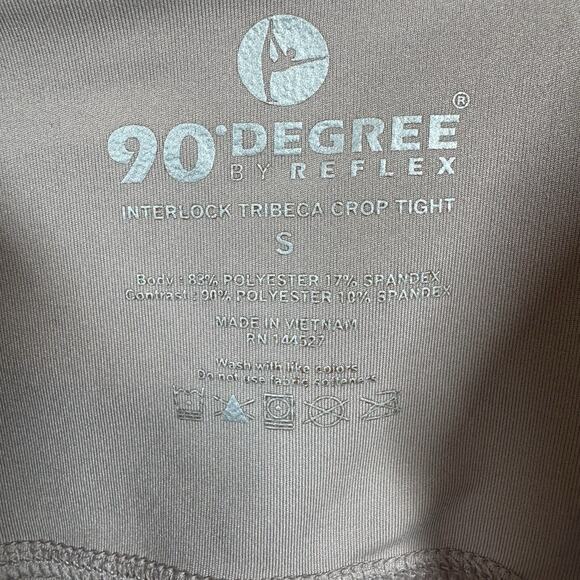 90 Degree By Reflex NEW Crop Tight Leggings Women S Oak Brown Pockets - Picture 9 of 9